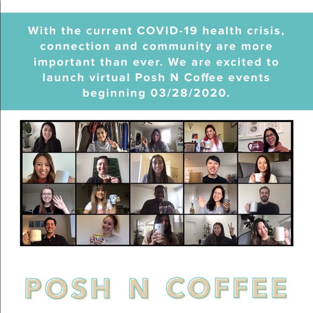 👗VIRTUAL Posh N Coffee Events Saturdays in April!